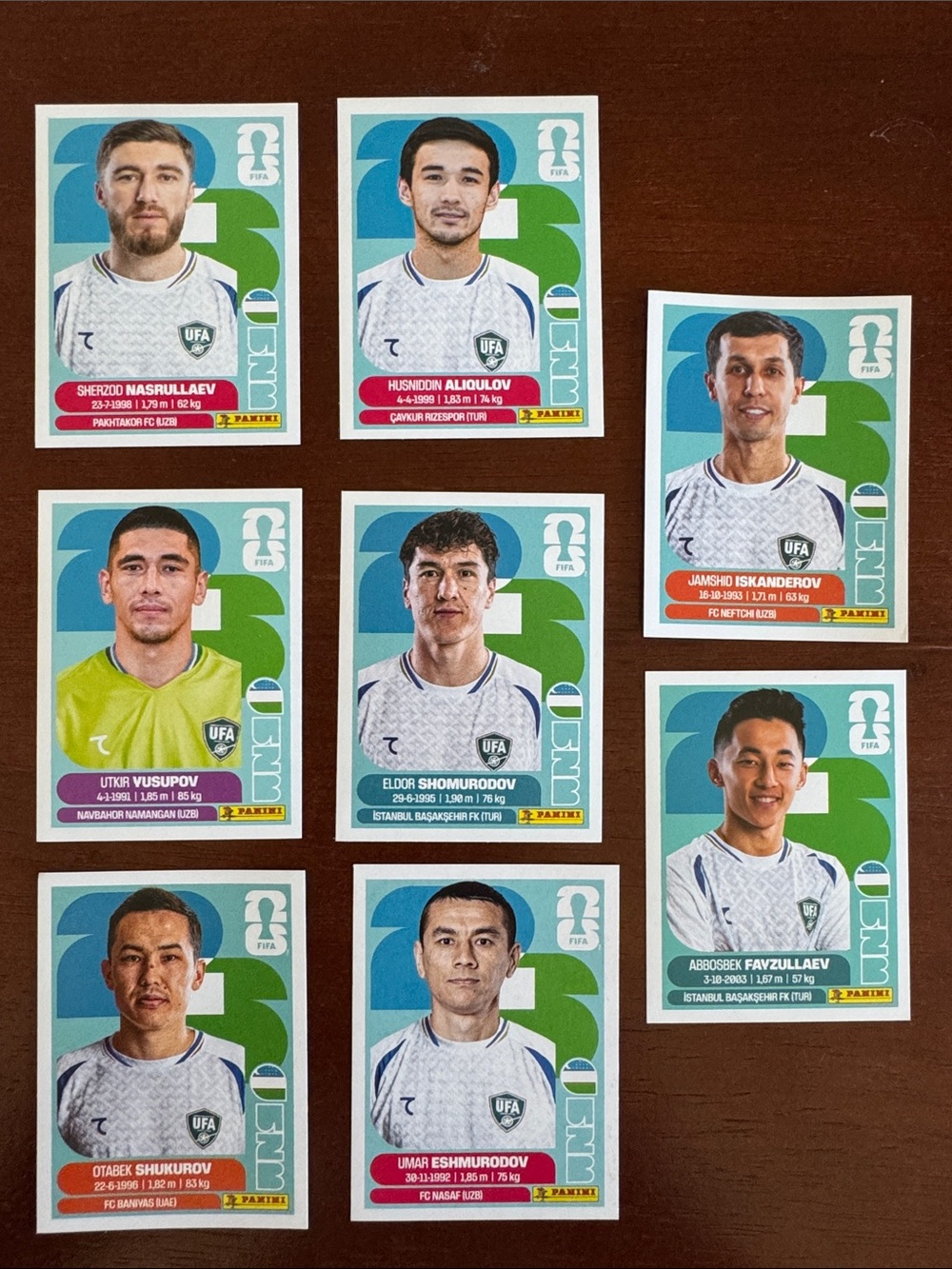 Panini 2026 World Cup Uzbekistan Team Stickers - Football